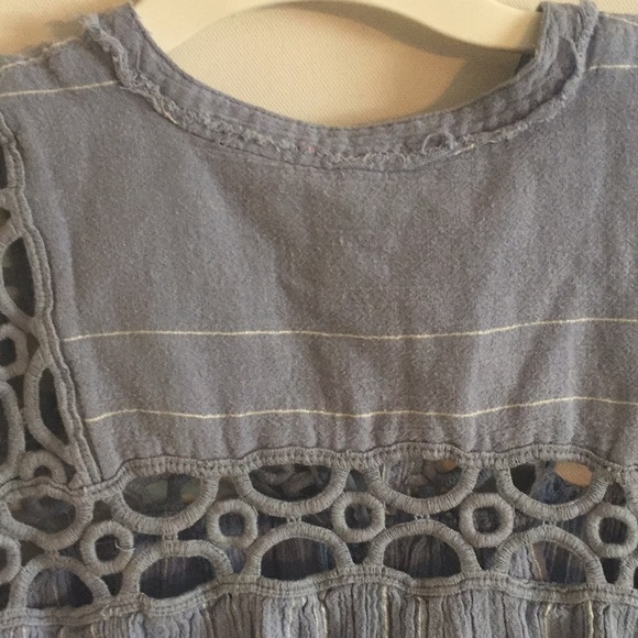 Free People Cedar Lace Blue Pullover Top - Picture 10 of 11